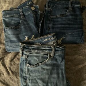American Eagle Outfitters Women's Dark Blue Jeans Trio
